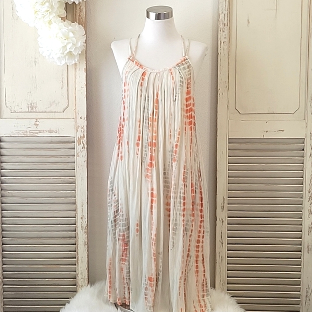 Soft Surroundings tassels ties sleeves dress women's size medium